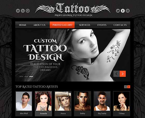 tattoo website template