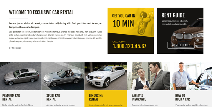 car rental website design